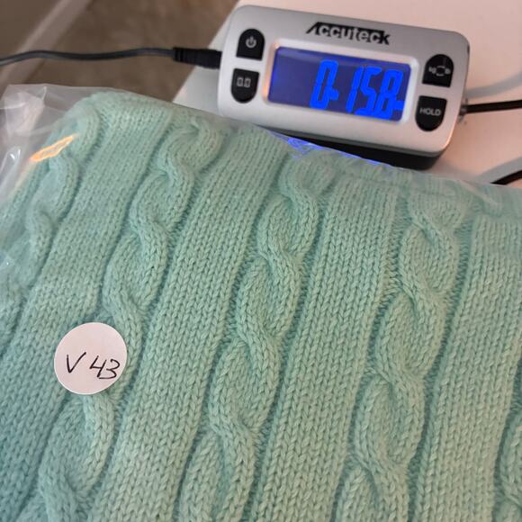 Vintage Charter Club Cable Knit Sweater Women's Large Short Sleeve Mint READ - Picture 10 of 10